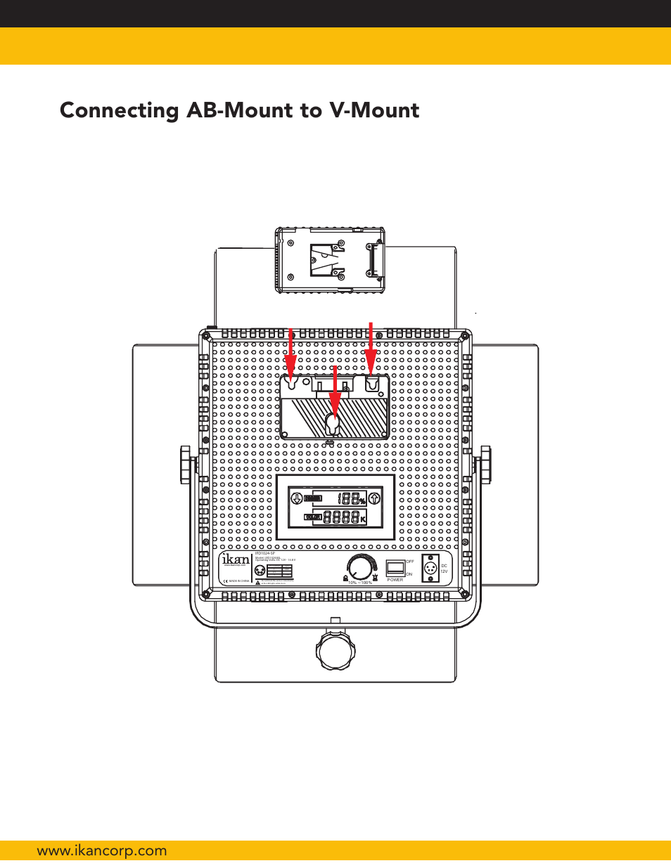 Connecting ab-mount to v-mount | ikan IFB1024 User Manual | Page 4 / 5