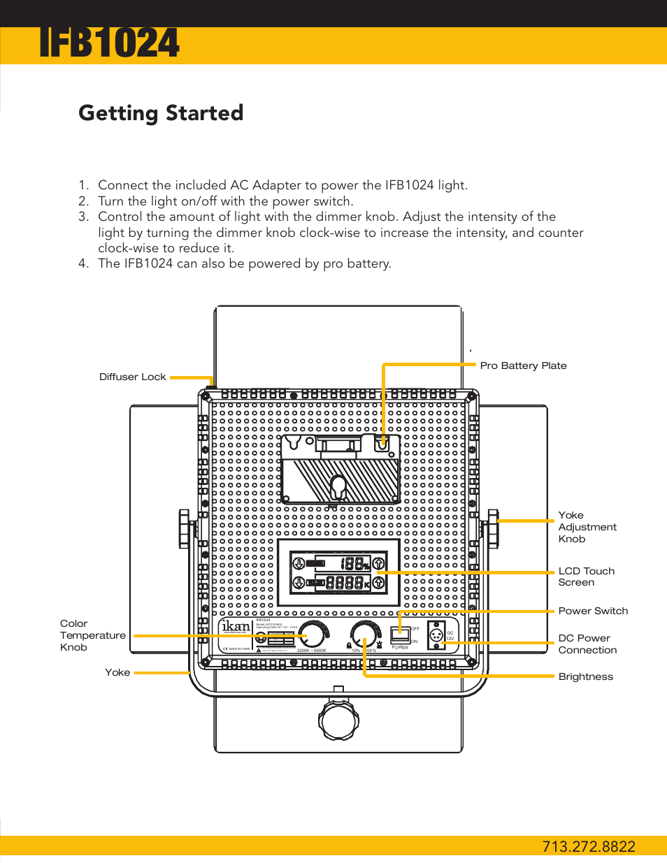 Ifb1024, Getting started | ikan IFB2115 User Manual | Page 7 / 10