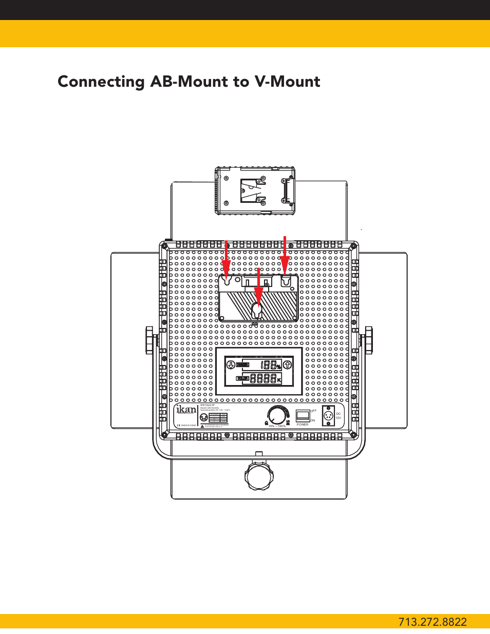 Connecting ab-mount to v-mount | ikan IFB2115 User Manual | Page 9 / 10