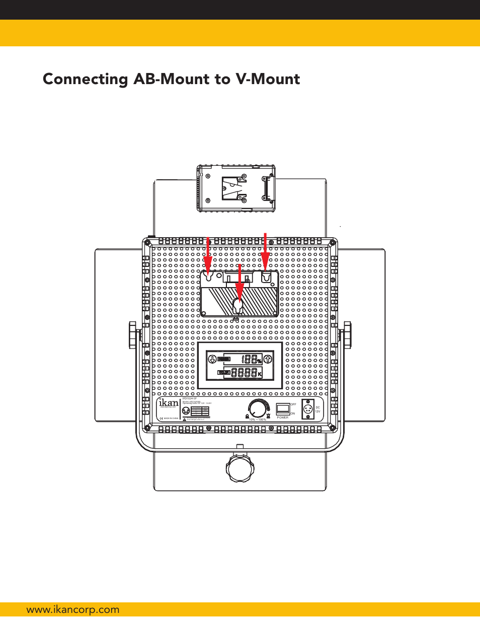 Connecting ab-mount to v-mount | ikan IFD1024 User Manual | Page 4 / 5