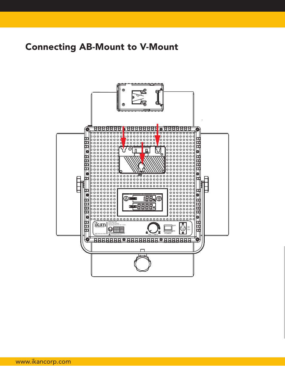 Connecting ab-mount to v-mount | ikan IFD1024-SP User Manual | Page 4 / 5