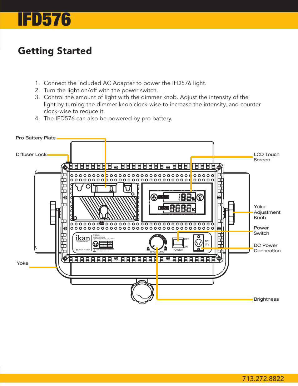 Ifd576, Getting started | ikan IFD2115 User Manual | Page 3 / 10