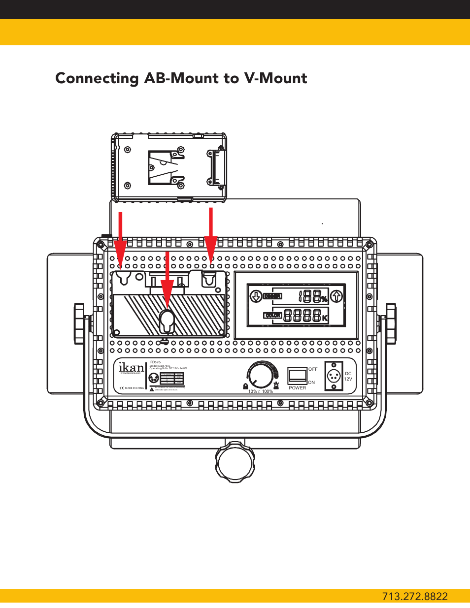 Connecting ab-mount to v-mount | ikan IFD2115 User Manual | Page 5 / 10