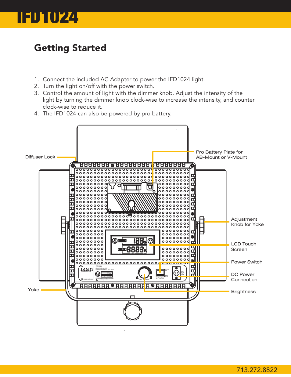 Ifd1024, Getting started | ikan IFD2115 User Manual | Page 7 / 10