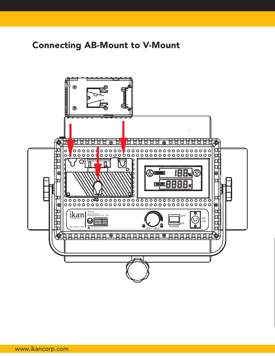 Connecting ab-mount to v-mount | ikan IFD576 User Manual | Page 4 / 5