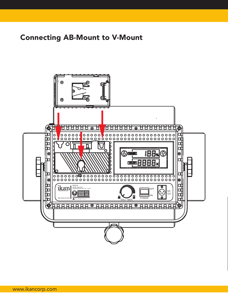 Connecting ab-mount to v-mount | ikan IFD576-SP User Manual | Page 4 / 5