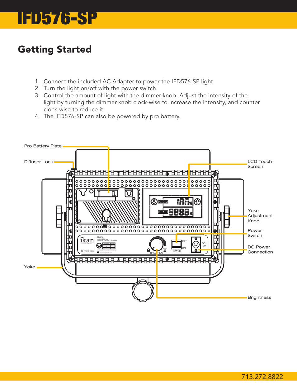 Ifd576-sp, Getting started | ikan IFD576-SP-2PT-KIT User Manual | Page 3 / 6