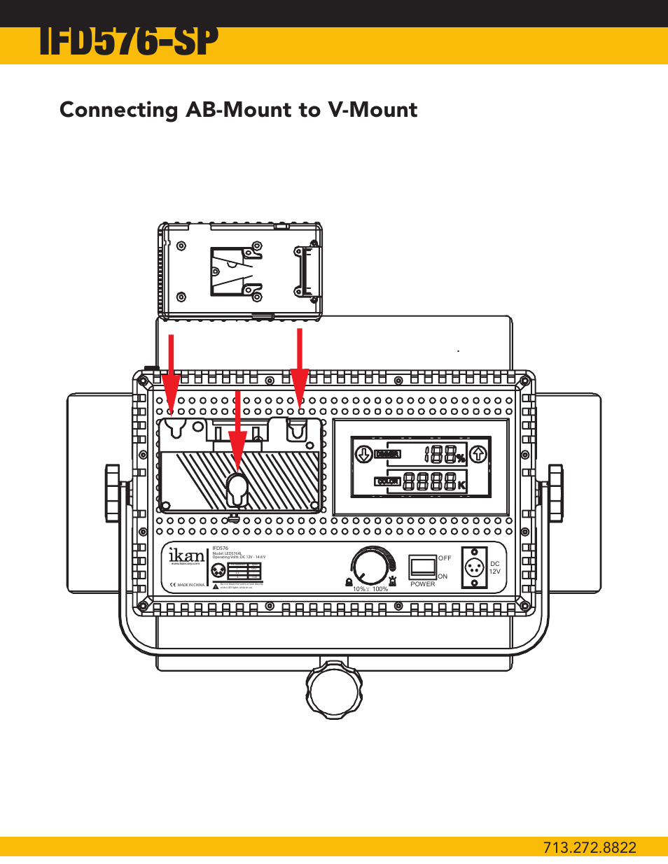 Ifd576-sp, Connecting ab-mount to v-mount | ikan IFD576-SP-2PT-KIT User Manual | Page 5 / 6