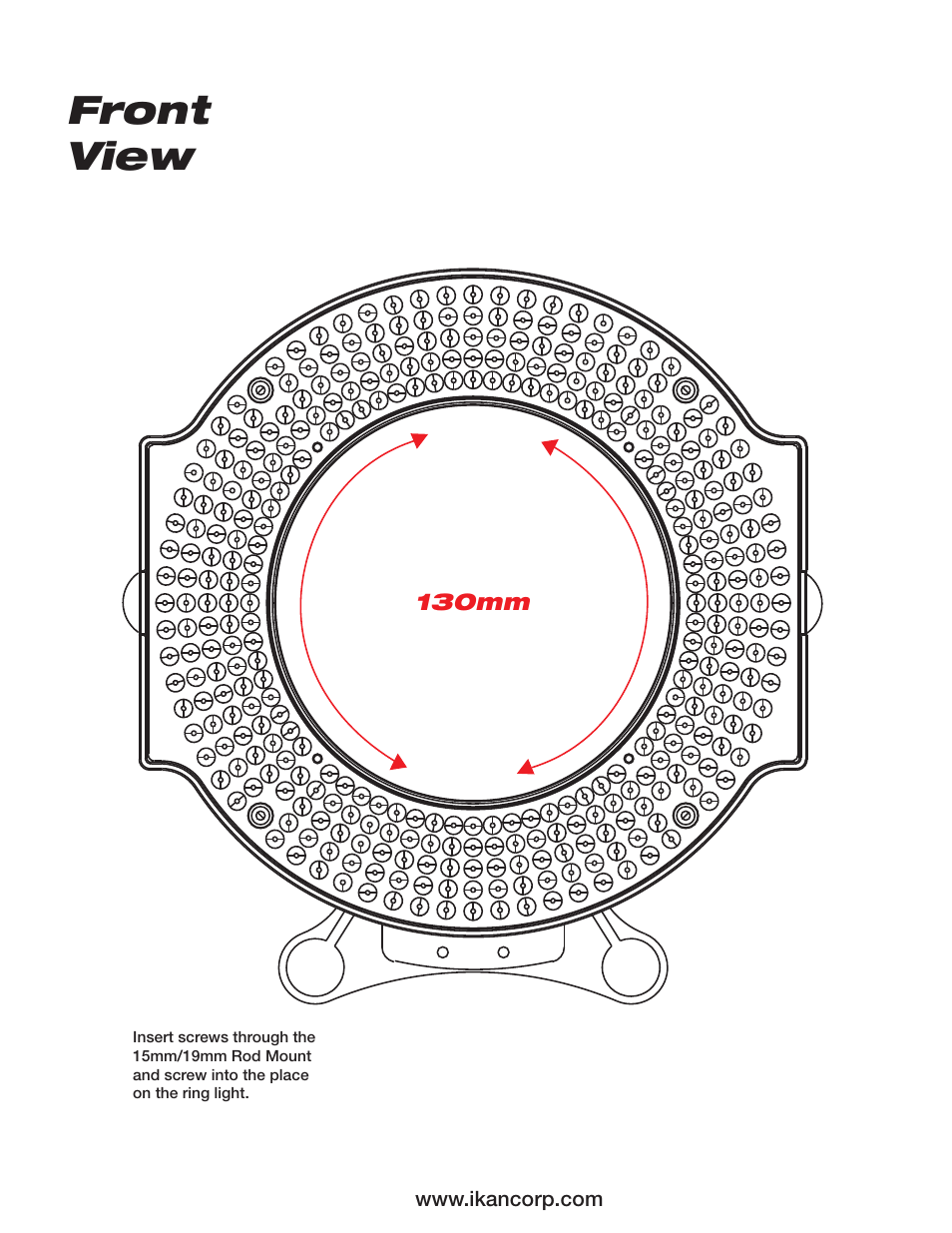Front view | ikan iLED-RL User Manual | Page 3 / 8