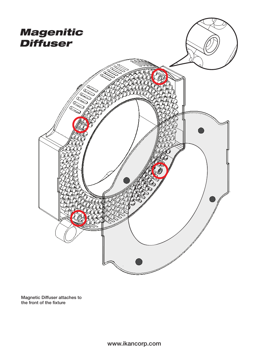 Magenitic diffuser | ikan iLED-RL User Manual | Page 6 / 8