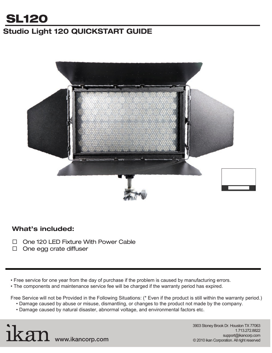 ikan SL120 User Manual | 2 pages