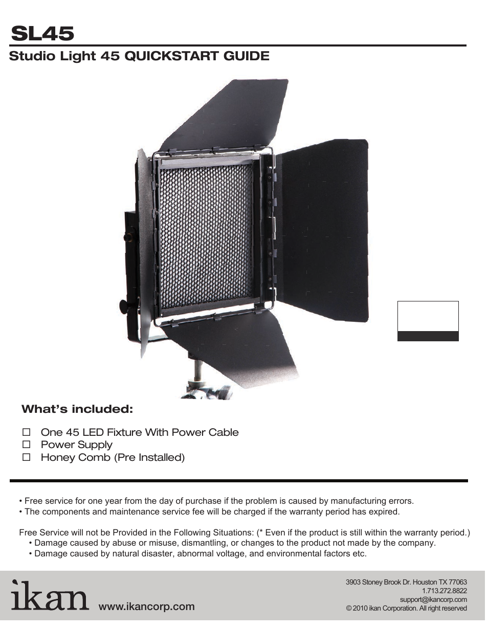 ikan SL45 User Manual | 2 pages
