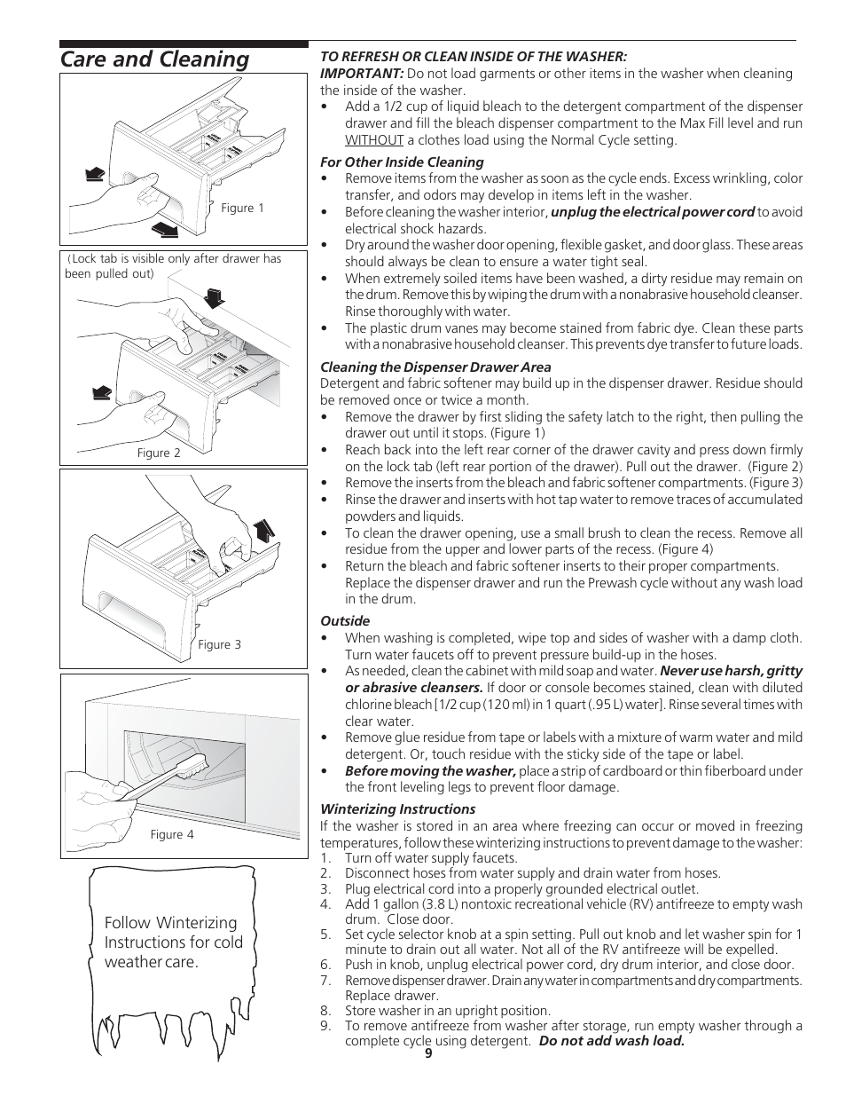 Care and cleaning | Crosley 134888600A User Manual | Page 9 / 11