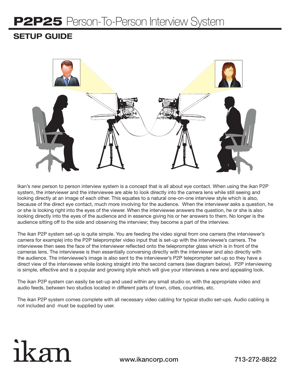 P2p25 person-to-person interview system | ikan P2P25 User Manual | Page 2 / 2