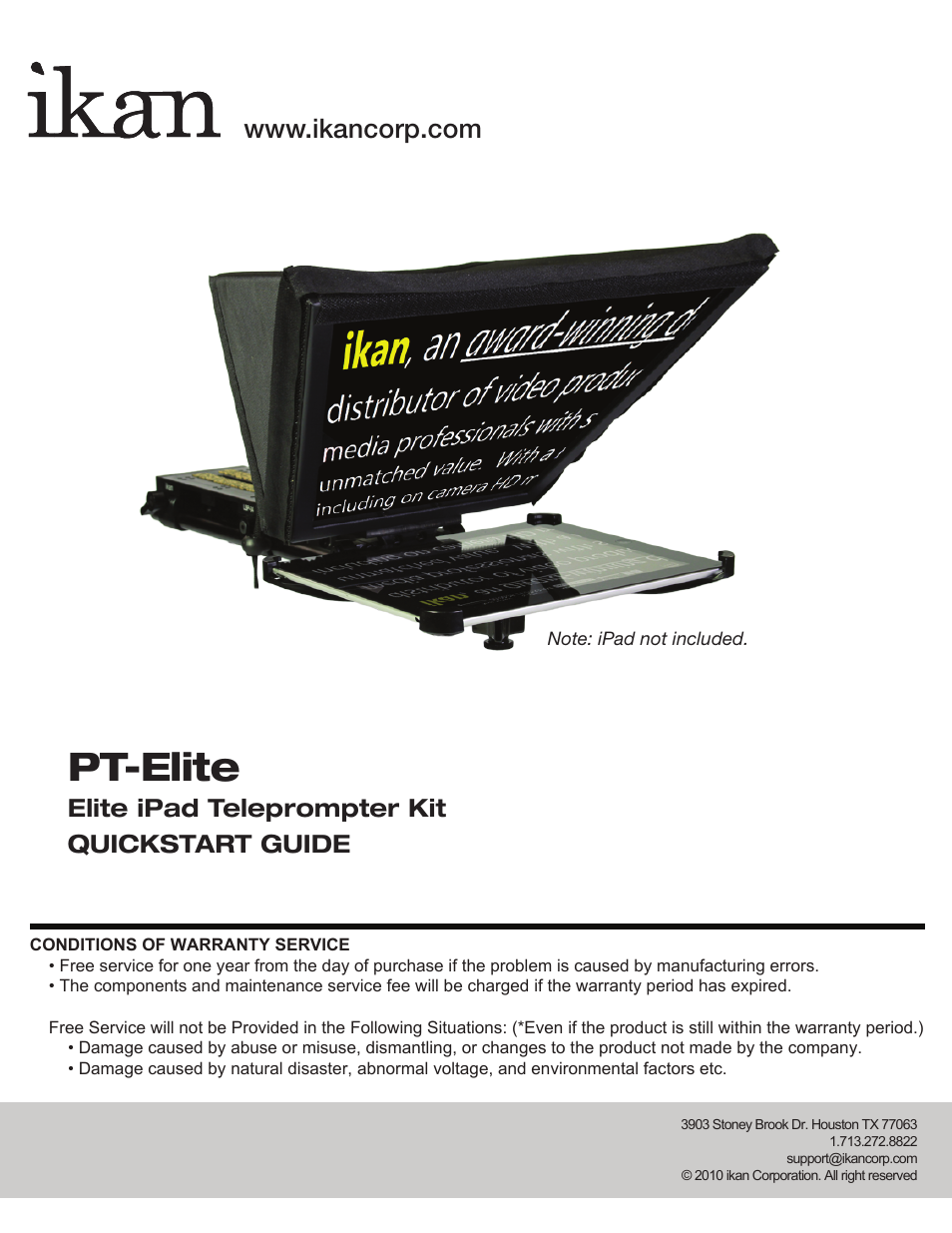 ikan PT-Elite User Manual | 8 pages