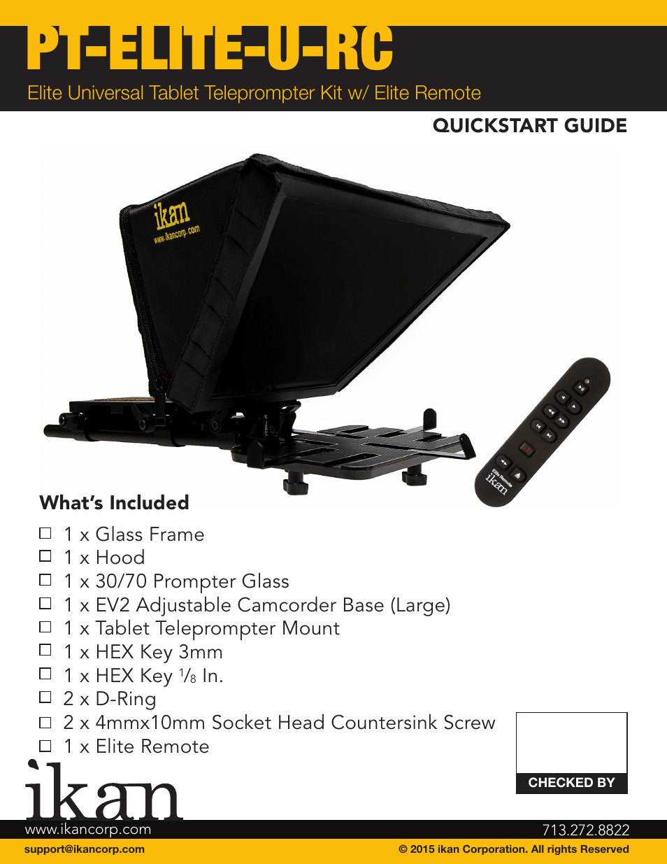 ikan PT-ELITE-U-RC User Manual | 6 pages