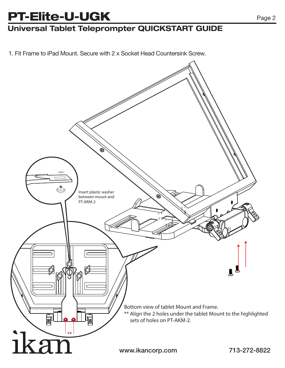 Pt-elite-u-ugk, Universal tablet teleprompter quickstart guide | ikan PT-Elite-U-UGK User Manual | Page 3 / 3