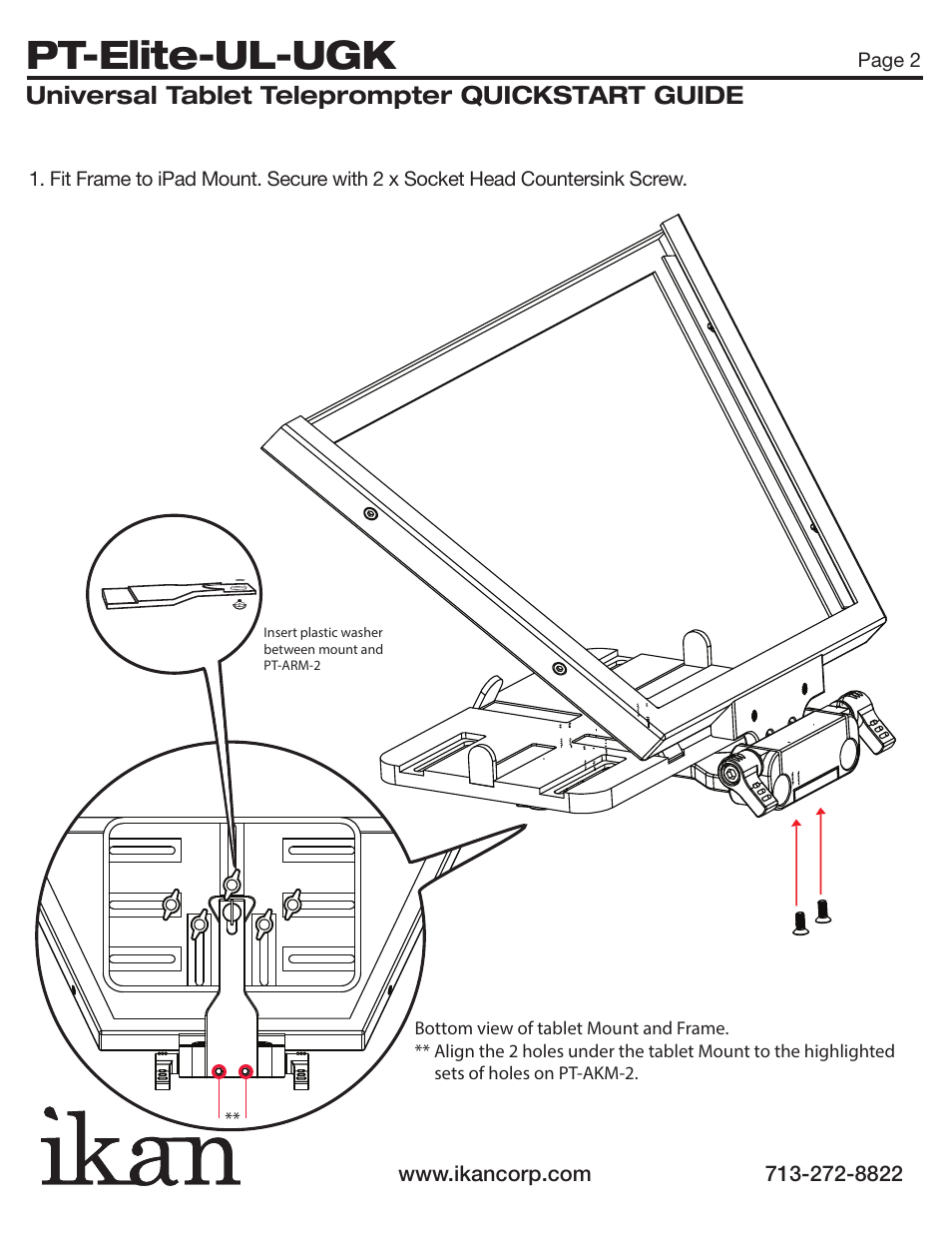 Pt-elite-ul-ugk, Universal tablet teleprompter quickstart guide | ikan PT-Elite-UL-UGK User Manual | Page 3 / 3