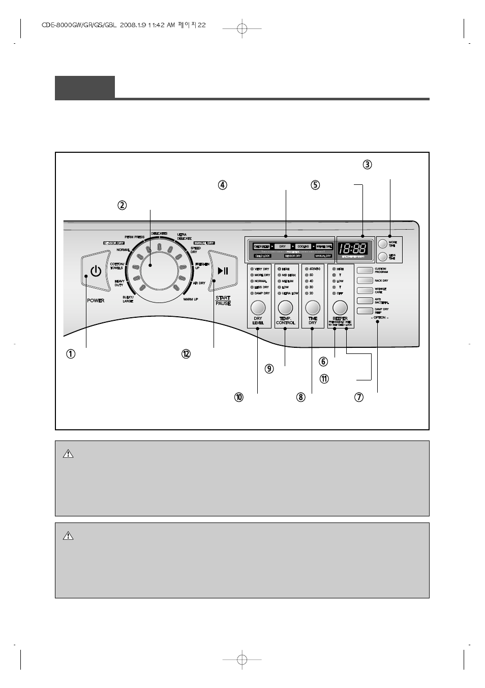 Operating your dryer, Part 7 | Crosley CDE-8000GW User Manual | Page 22 / 33