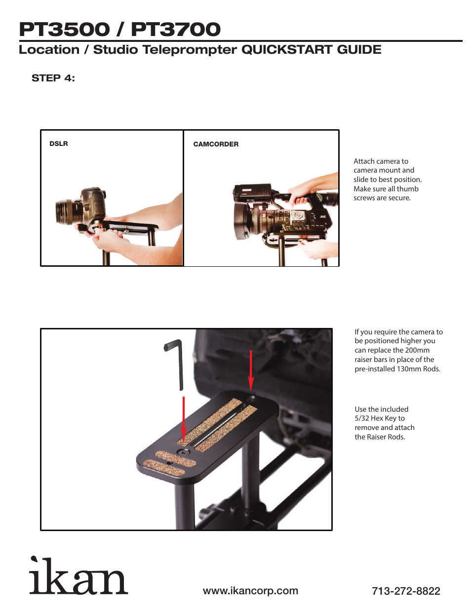 Location / studio teleprompter quickstart guide | ikan PT3500 User Manual | Page 5 / 8