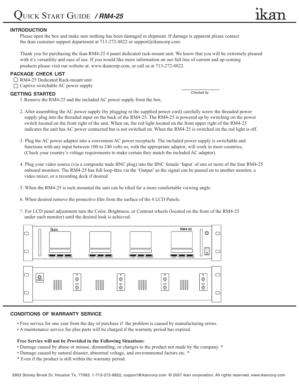 ikan RM4-25 User Manual | 1 page