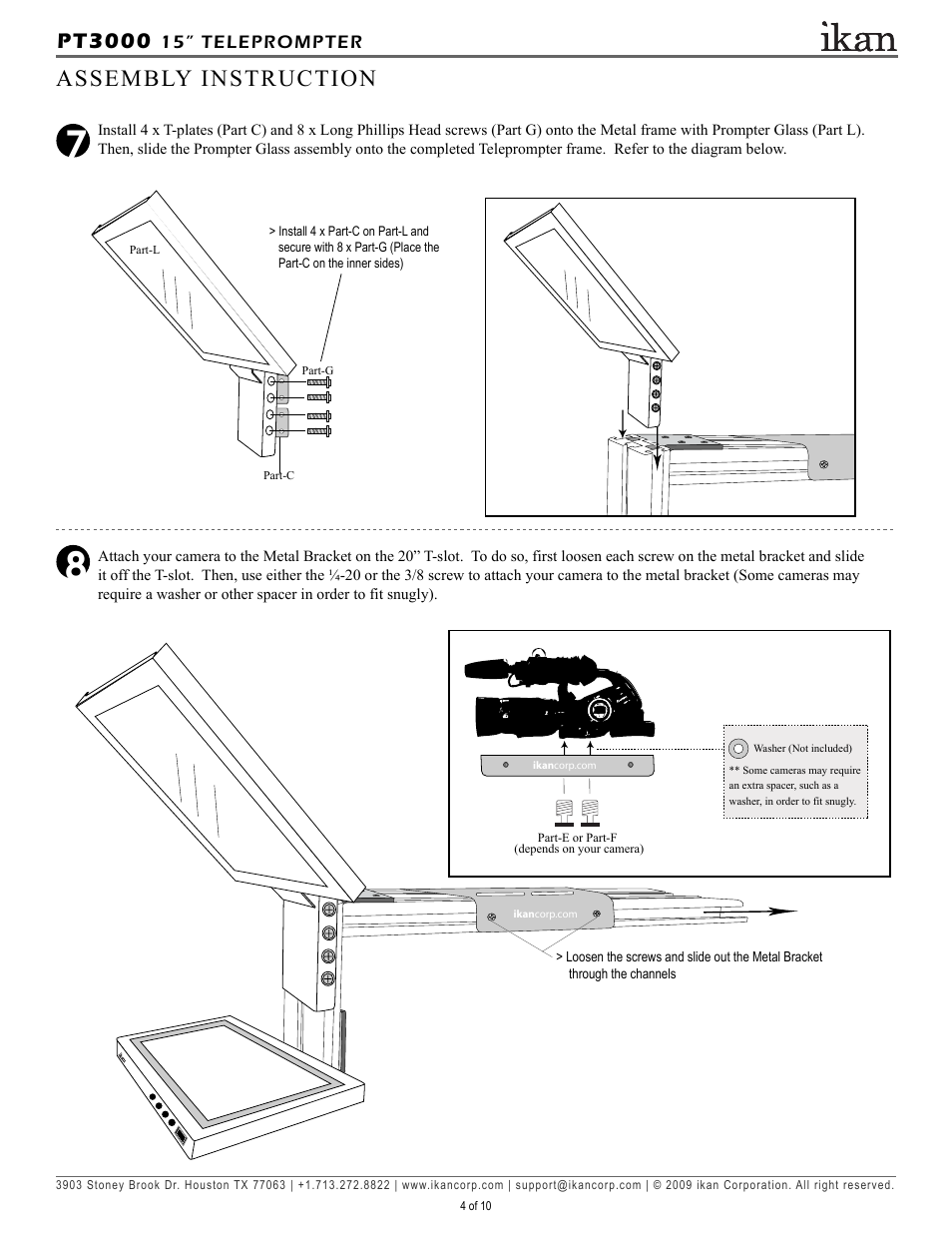 Pt3000_p4, Assembly instruction, Pt3000 | ikan PT3000 User Manual | Page 5 / 11