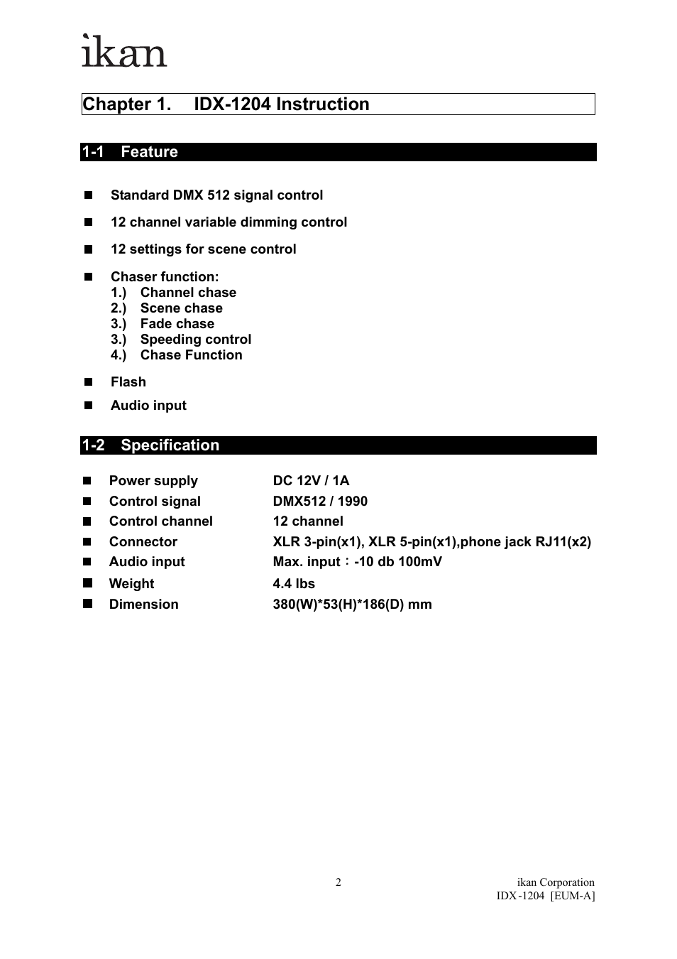 ikan IDX-1204 User Manual | Page 3 / 8