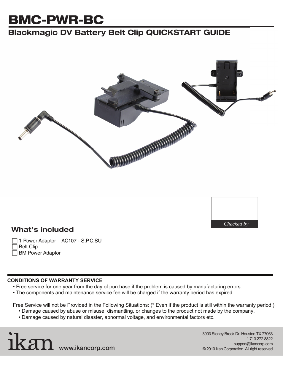 ikan BMC-PWR-BC User Manual | 2 pages