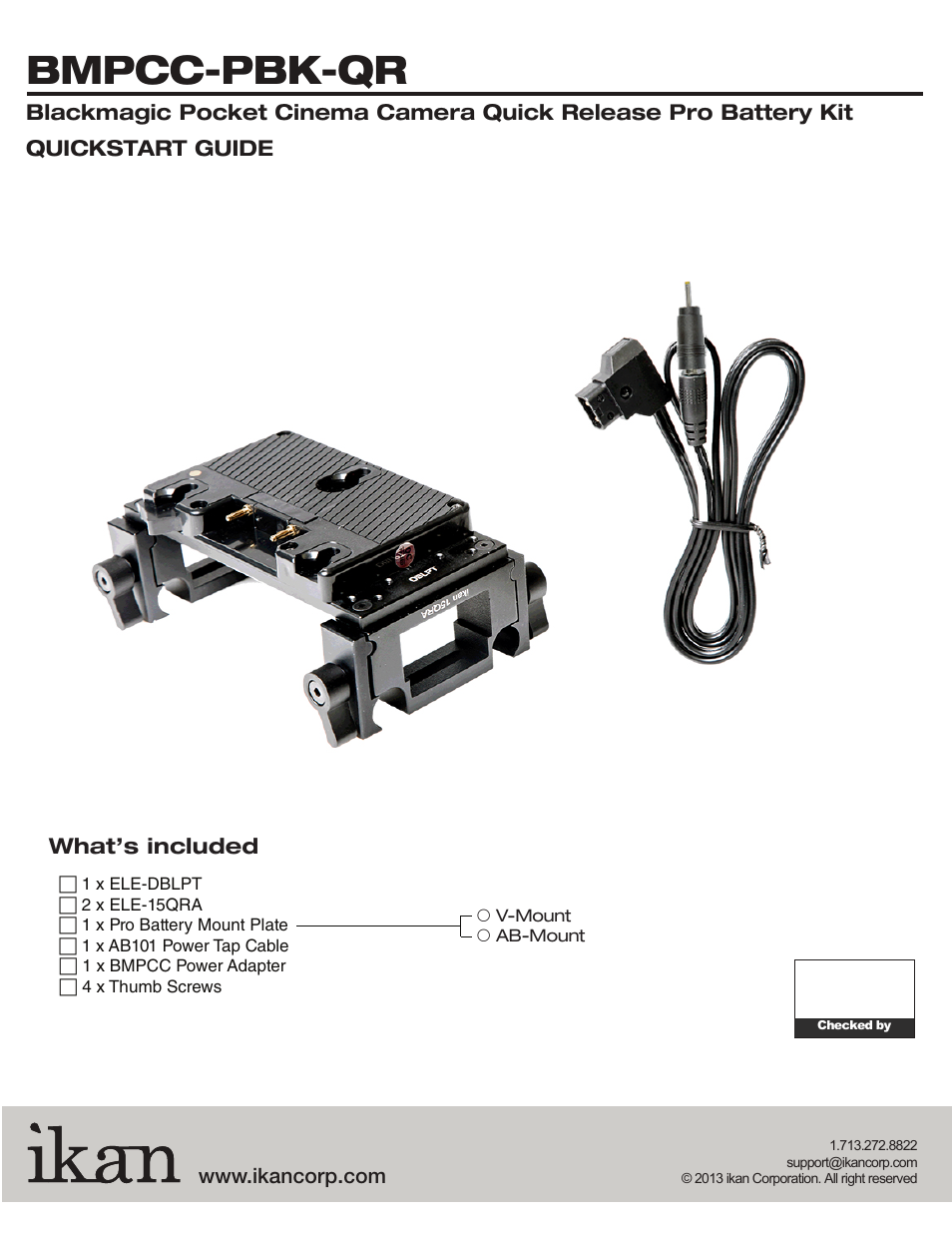 ikan BMPCC-PBK-QR User Manual | 4 pages