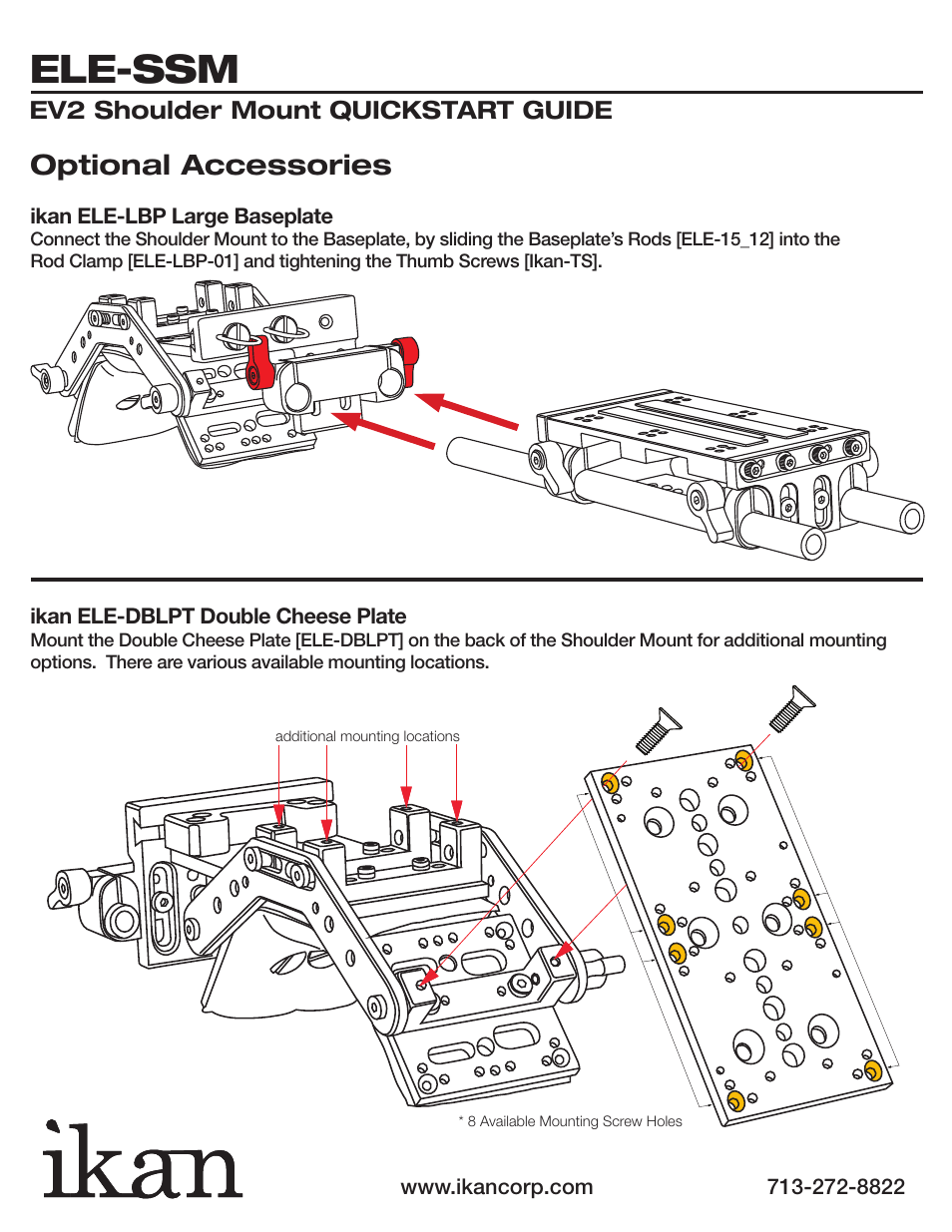 Ele-ssm, Optional accessories | ikan ELE-SSM User Manual | Page 2 / 3