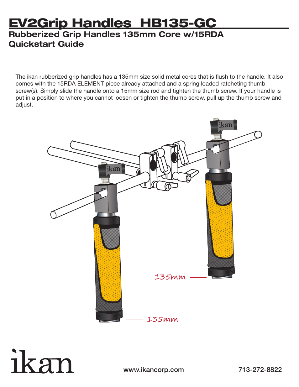 Ev2grip handles hb135-gc | ikan HB135-GC User Manual | Page 2 / 2