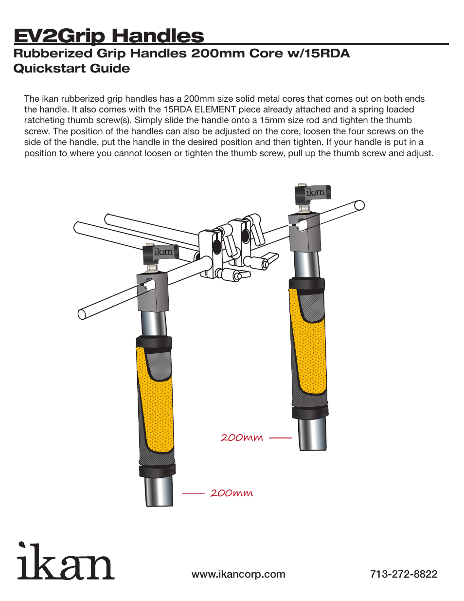 Ev2grip handles | ikan HB200-GC User Manual | Page 2 / 2