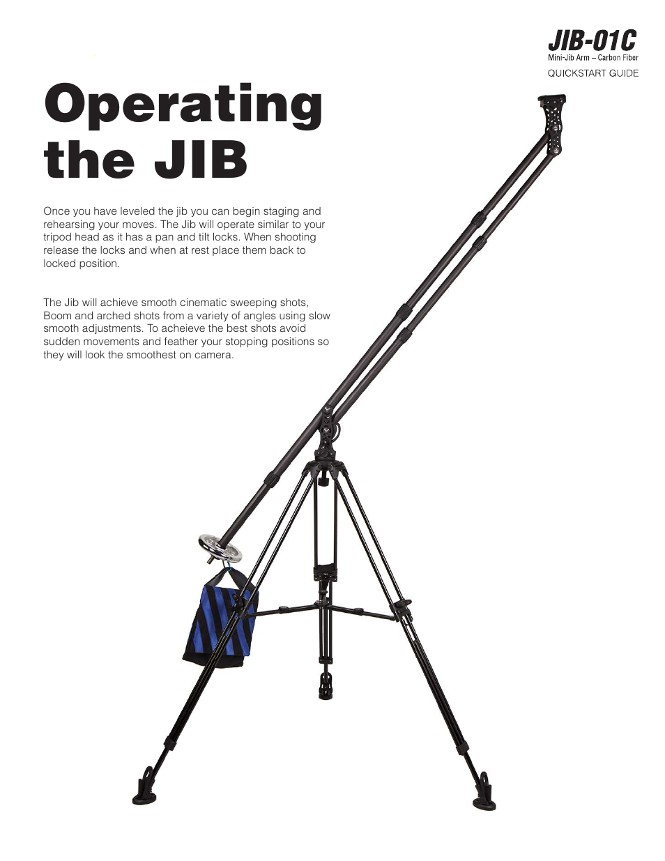 Operating the jib | ikan JIB-01C User Manual | Page 11 / 12