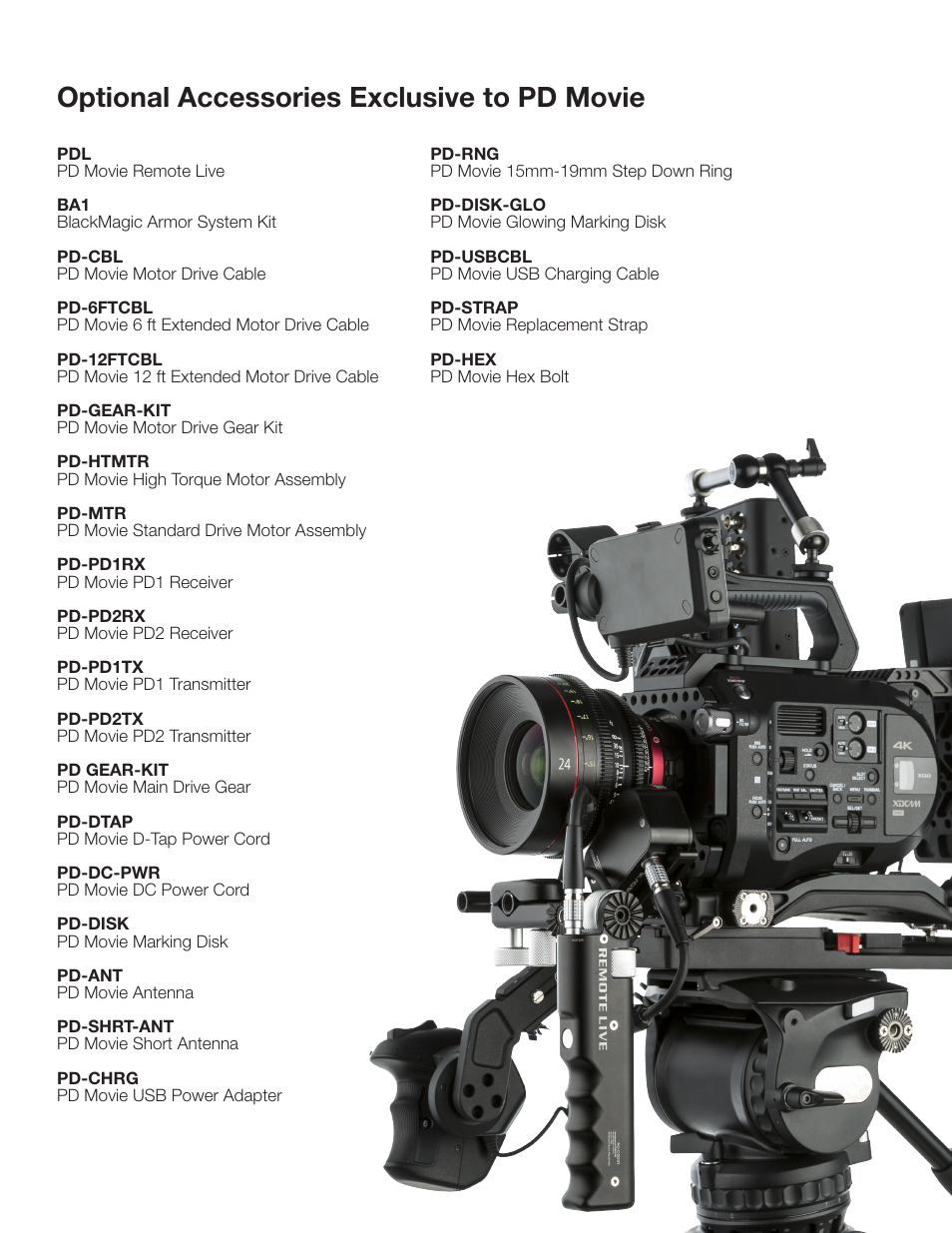 Optional accessories exclusive to pd movie | ikan PDL User Manual | Page 7 / 8