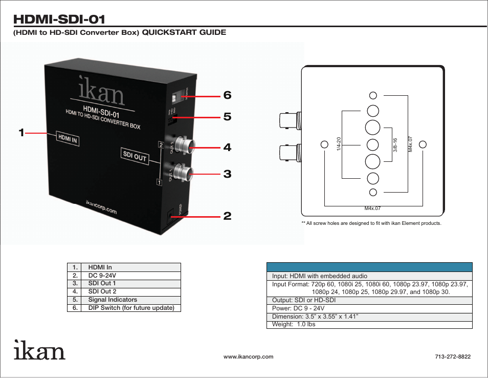 Hdmi-sdi-01 | ikan HDMI-SDI-01 User Manual | Page 2 / 2