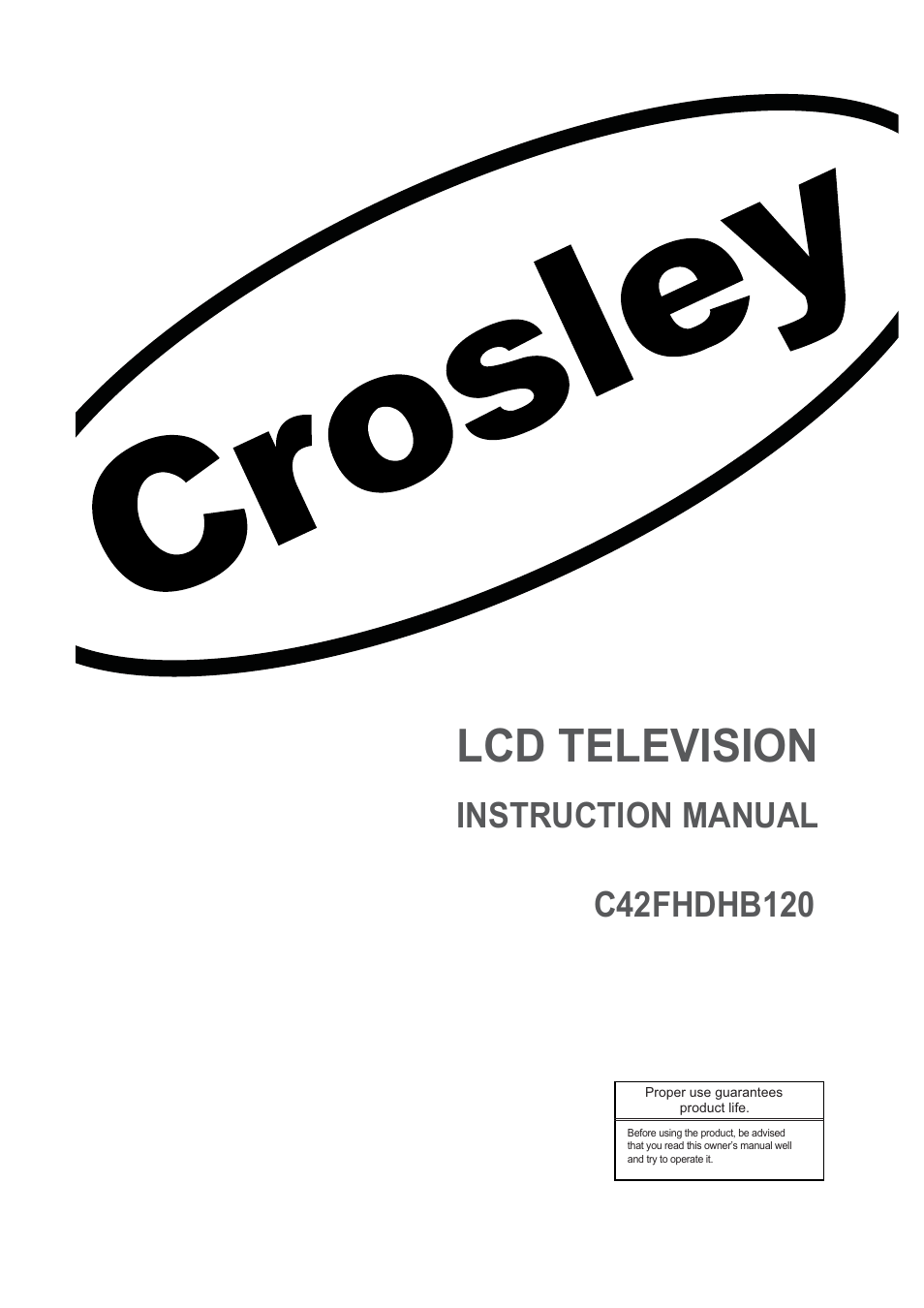 Crosley C42FHDHB120 User Manual | 25 pages