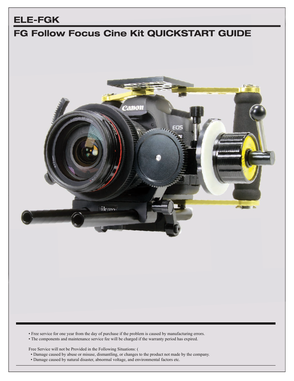 Ele-fgk fg follow focus cine kit quickstart guide | ikan EV2AK User Manual | Page 10 / 10