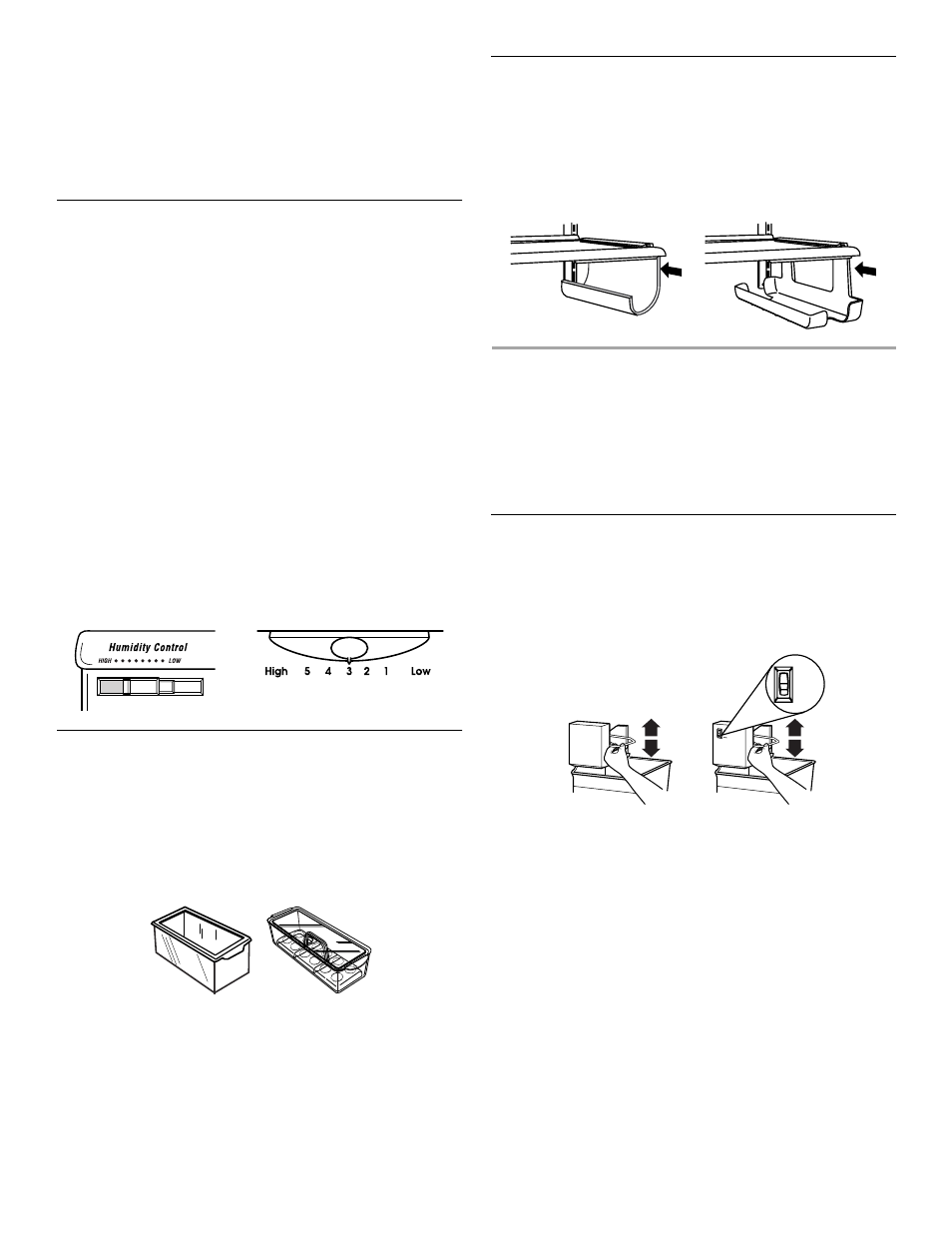 Crisper humidity control, Utility or egg bin, Wine or can/bottle rack | Freezer features, Ice maker | Crosley 2212430 User Manual | Page 13 / 20