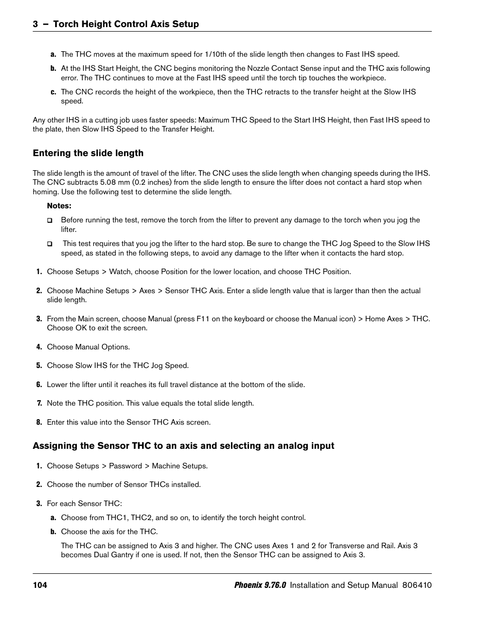 Entering the slide length | Hypertherm V9 Series Phoenix Rev.11 User Manual | Page 104 / 294