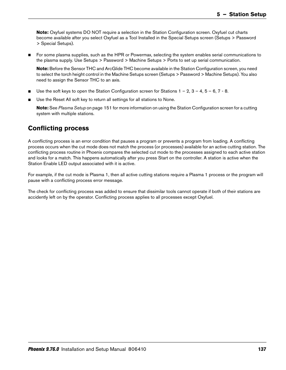 Conflicting process | Hypertherm V9 Series Phoenix Rev.11 User Manual | Page 137 / 294