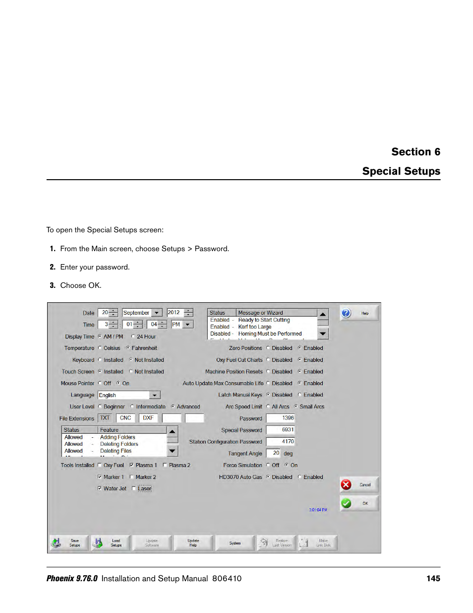 Special setups | Hypertherm V9 Series Phoenix Rev.11 User Manual | Page 145 / 294