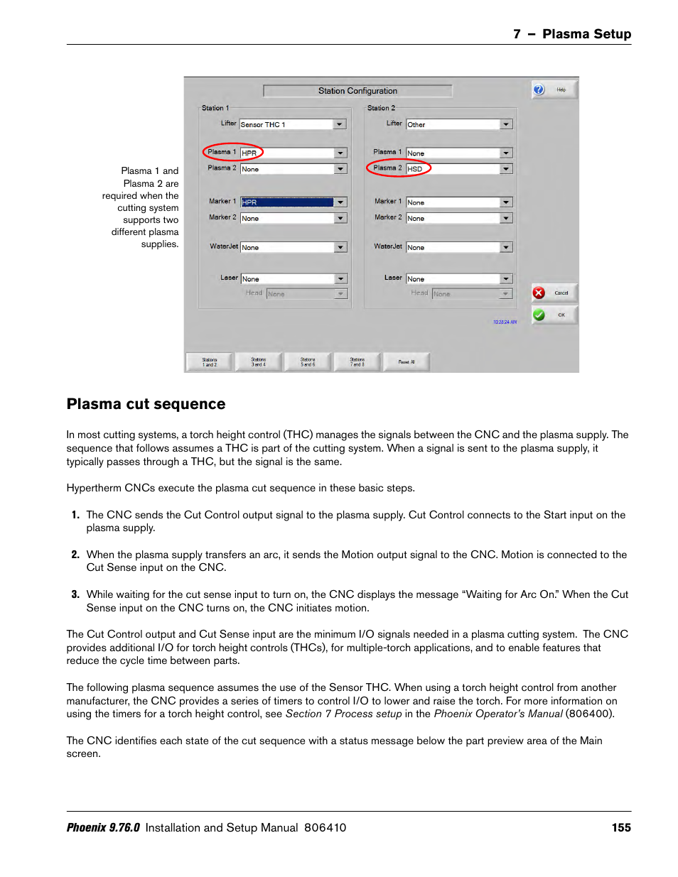 Plasma cut sequence | Hypertherm V9 Series Phoenix Rev.11 User Manual | Page 155 / 294