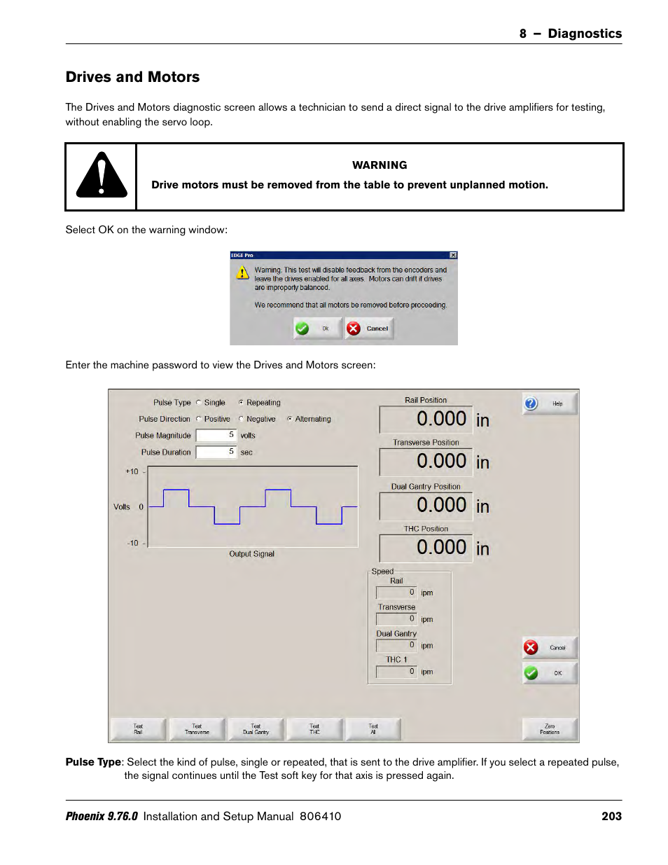 Drives and motors | Hypertherm V9 Series Phoenix Rev.11 User Manual | Page 203 / 294