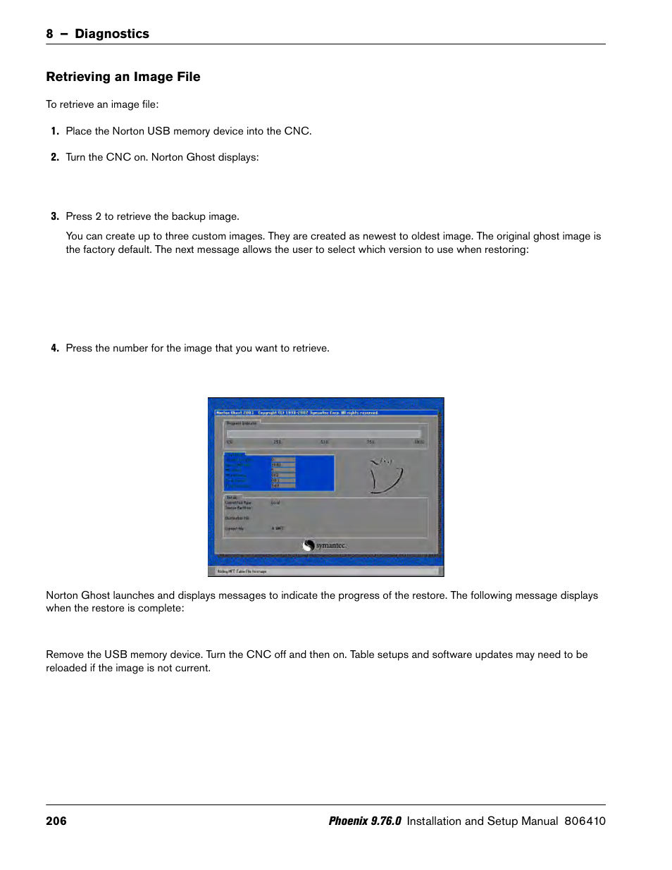 Retrieving an image file | Hypertherm V9 Series Phoenix Rev.11 User Manual | Page 206 / 294