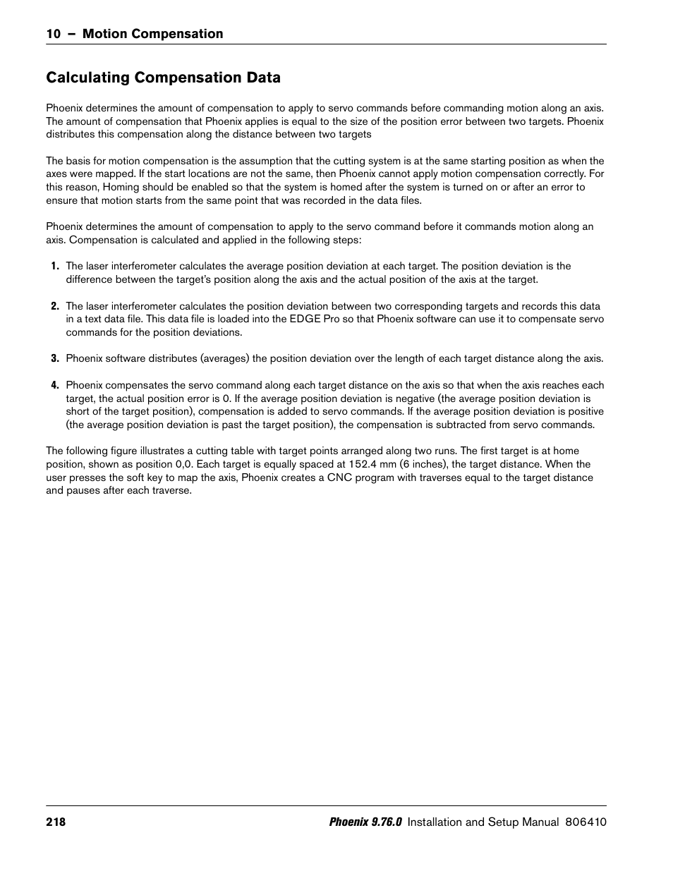 Calculating compensation data | Hypertherm V9 Series Phoenix Rev.11 User Manual | Page 218 / 294