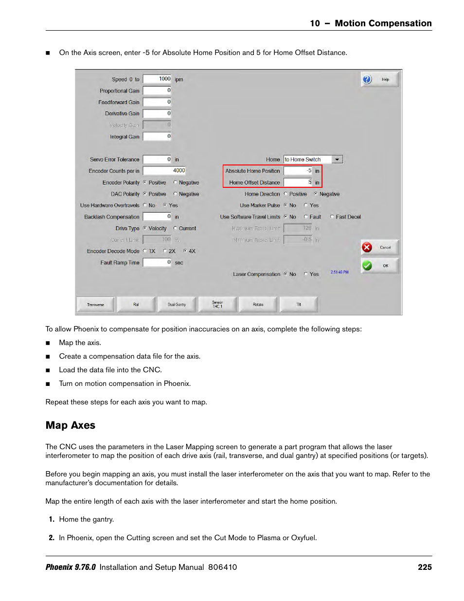 Map axes | Hypertherm V9 Series Phoenix Rev.11 User Manual | Page 225 / 294
