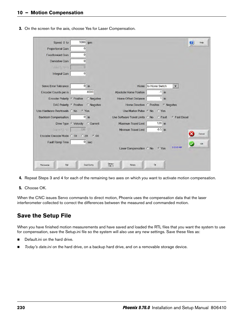 Save the setup file | Hypertherm V9 Series Phoenix Rev.11 User Manual | Page 230 / 294