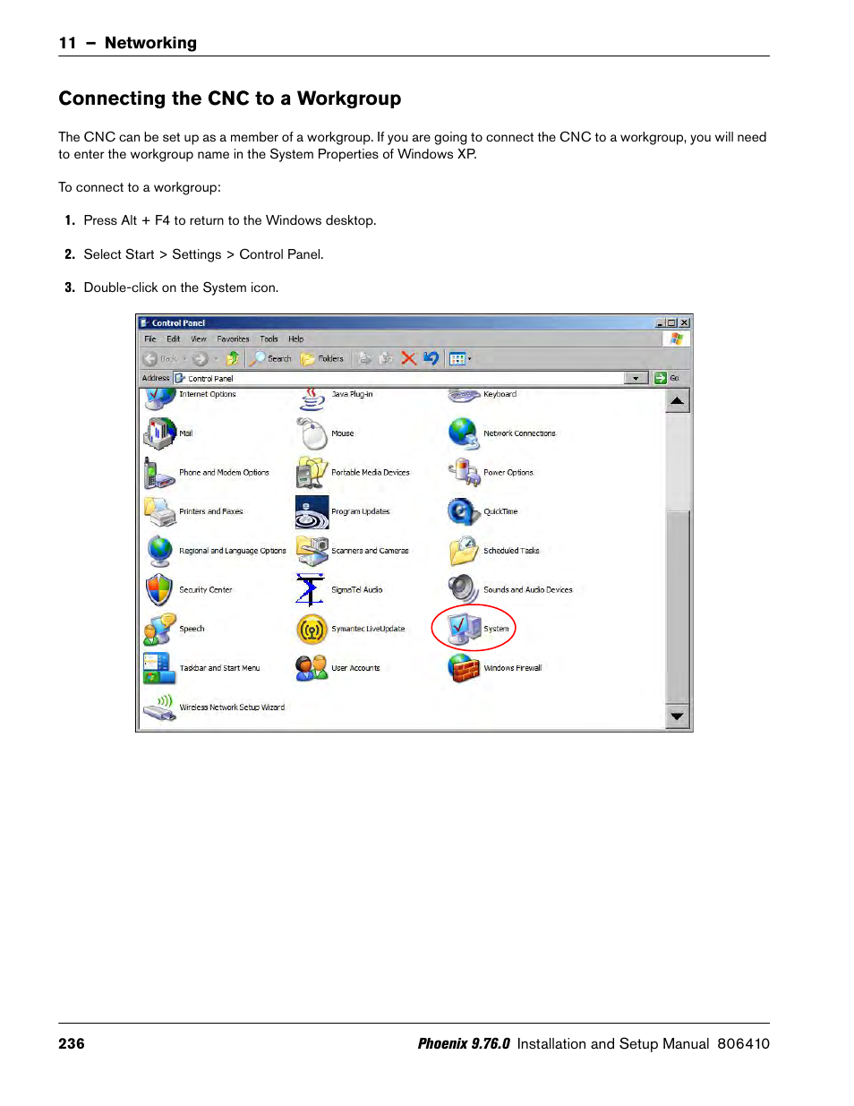 Connecting the cnc to a workgroup | Hypertherm V9 Series Phoenix Rev.11 User Manual | Page 236 / 294