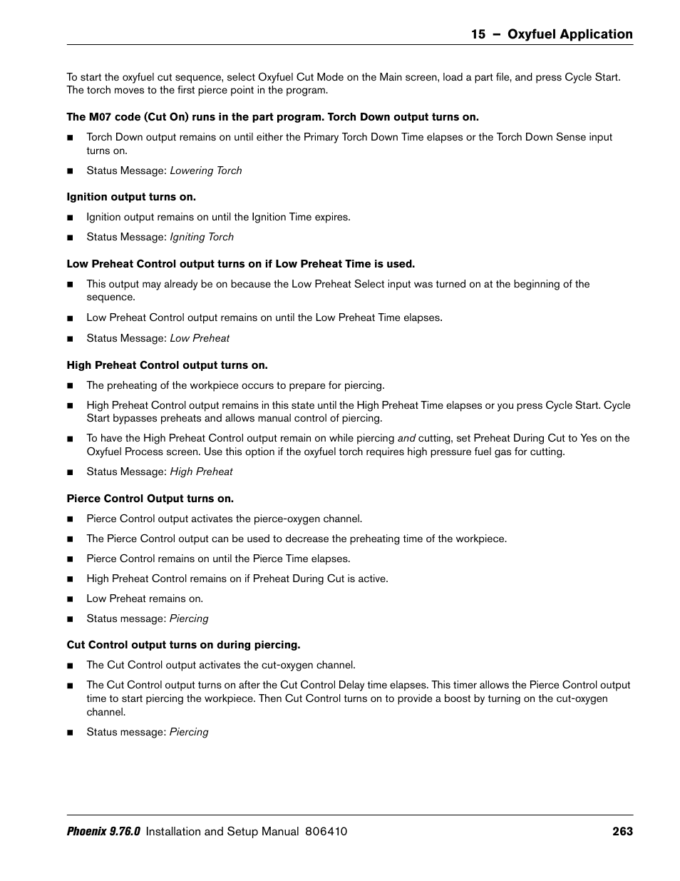 15 – oxyfuel application | Hypertherm V9 Series Phoenix Rev.11 User Manual | Page 263 / 294
