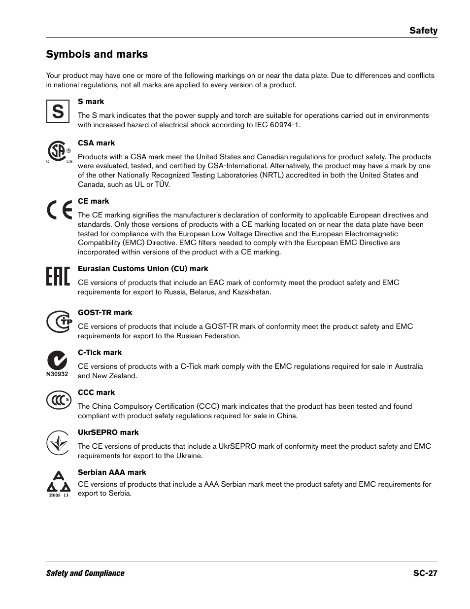 Symbols and marks | Hypertherm V9 Series Phoenix Rev.11 User Manual | Page 27 / 294